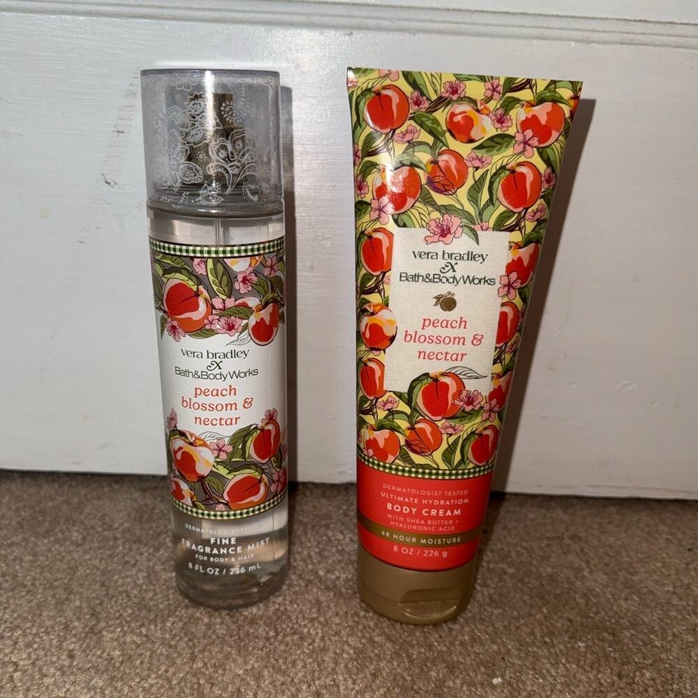 New Bath & Body Works + Vera Bradley Peach Blossom and Nectar Set